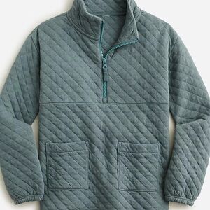 Crewcuts Quilted Pullover in Blue Gray Size 6/8 Medium 3/4 zip Sweatshirt